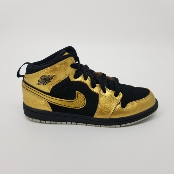 black and gold jordans preschool